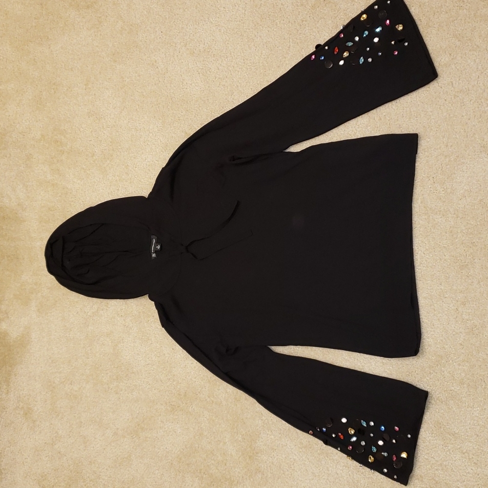 Black hooded sweater